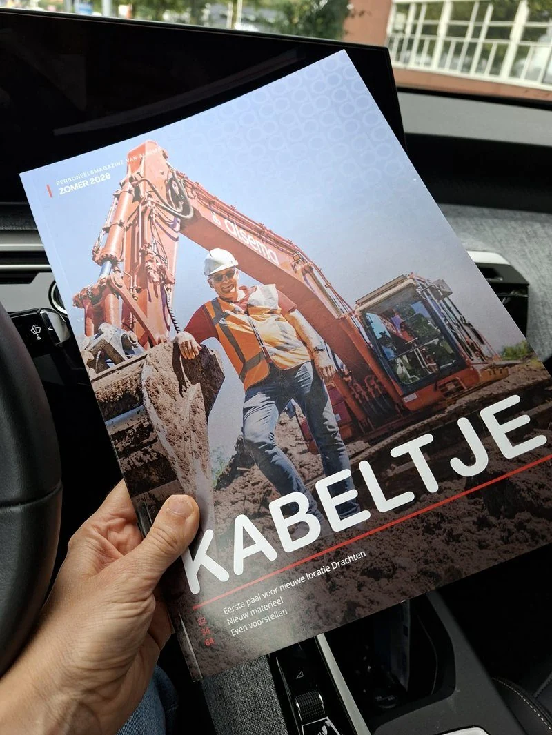 Het gedrukte exemplaar van Het Kabeltje bij de klant